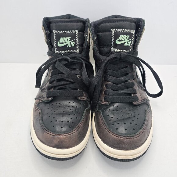 Air Jordan | 1 Retro 'Patina' black leather sporty hi-top sneakers | WMS 5.5 - Picture 2 of 8
